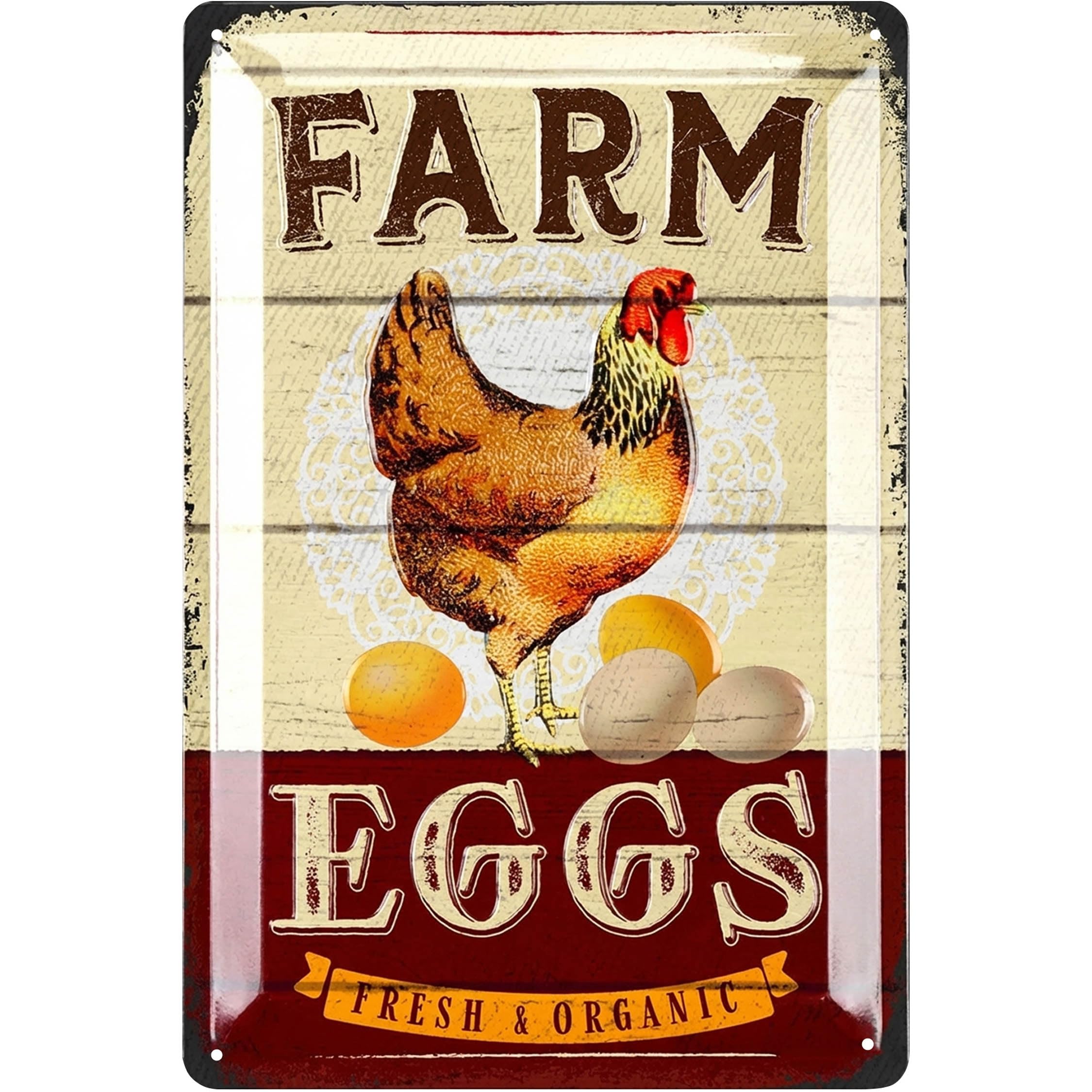 LANOLU Funny Chicken Coop Signs for outside, FARM EGGS, Chickens Decor for Coop & Outdoor, Chicken Lover Gifts, Metal Chicken Signs, Chicken Coop Decorations 12x8"