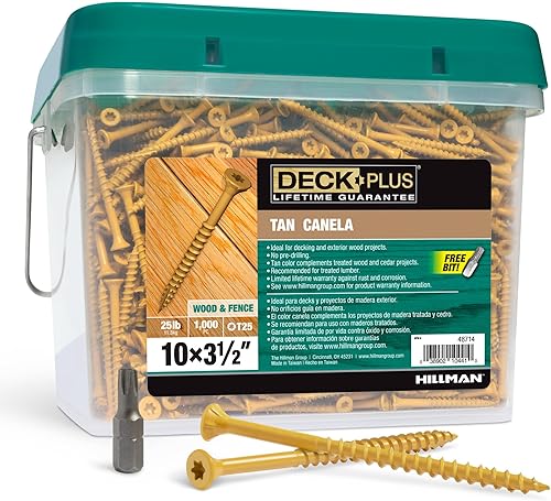 Vista 42 de Deck Plus Tornillos para valla y madera exterior con revestimiento epoxi de 2-1/2 pulgadas #10 x 2-1/2 pulgadas, rosca gruesa incluida, tornillo