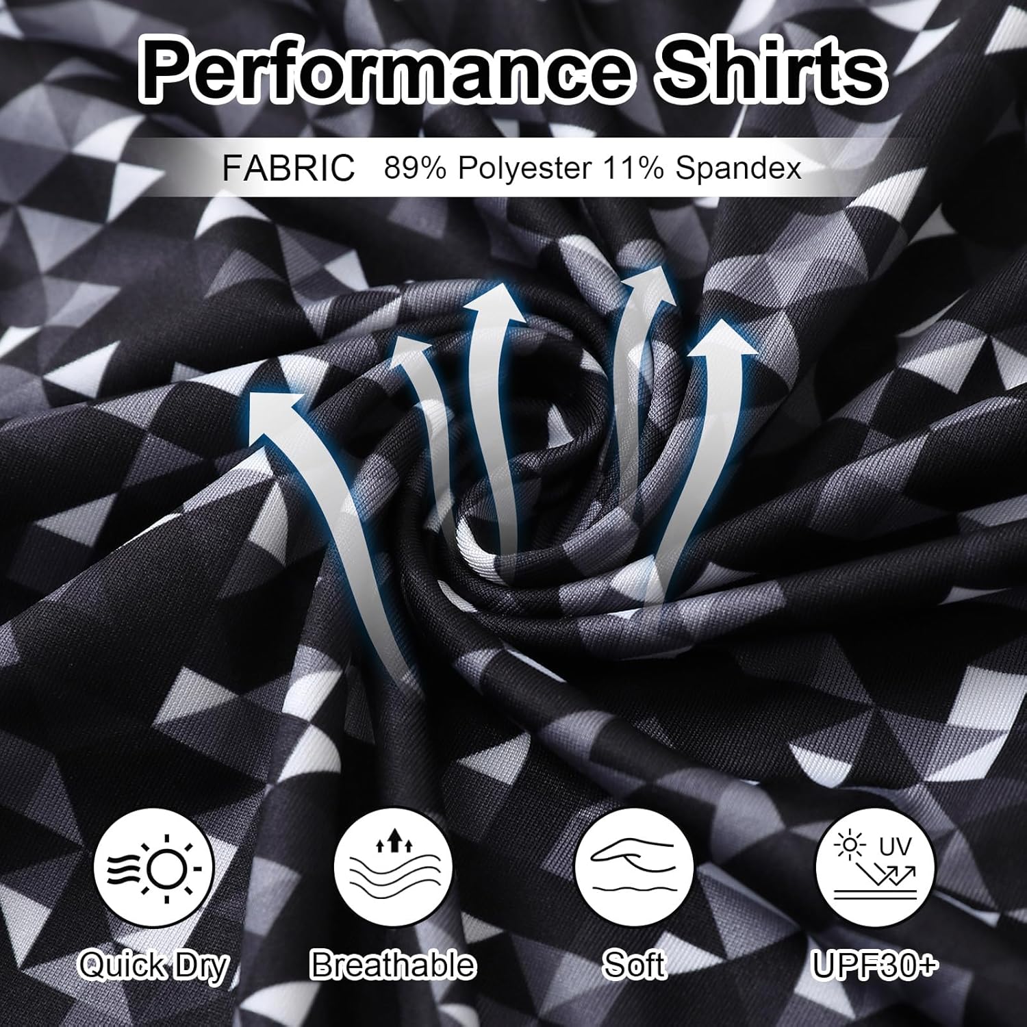 Golf Polo Shirts for Men - Print Moisture Wicking Quick Dry Short Sleeve Collared Polo Shirts for Golf Tennis Wear - Image 4