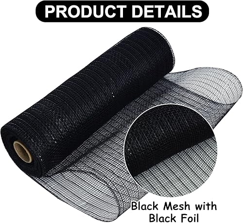 Miniatura 3 de TONIFUL Cintas de malla decorativa de 10 pulgadas, 4 rollos de tela verde oscuroverdeverde claroblanco, rollo de malla metálica, suministros de