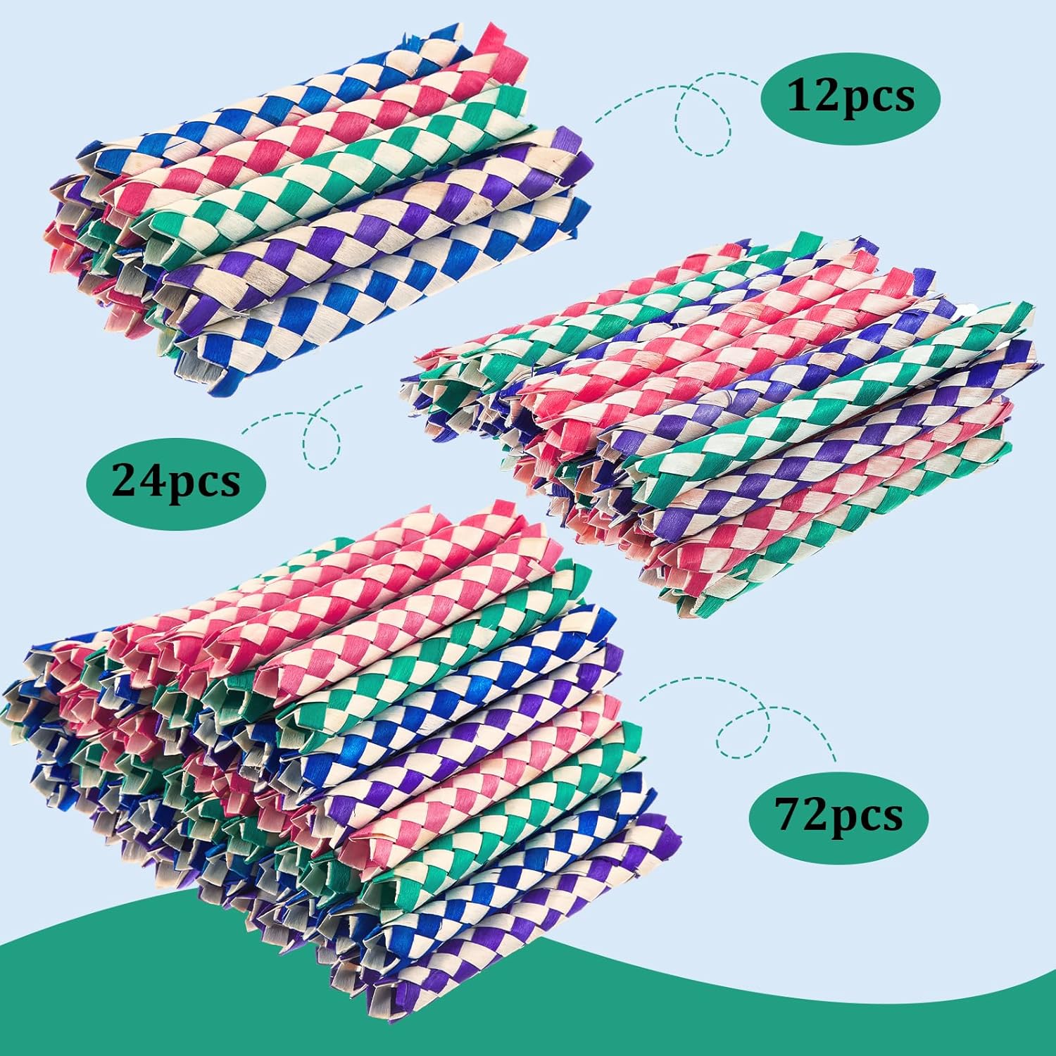 Syhood 72 Pcs Chinese Finger Traps Bamboo Finger Traps for Kids and Adults Pet Bird Chew Bird Foraging Chopper Toy Fun Birthday Party Favors, Goodie Bag Stuffers Fillers in Assorted Colors