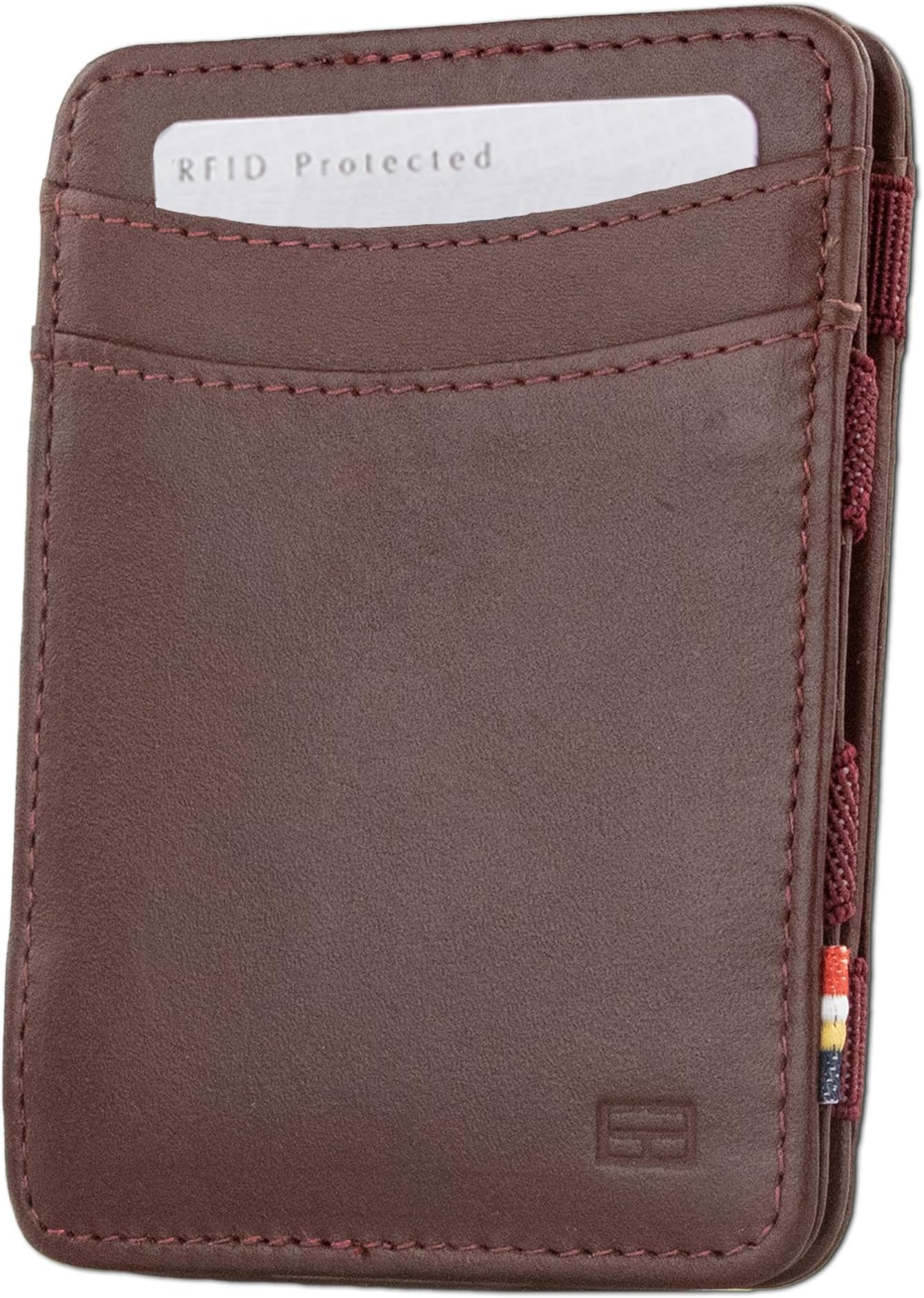 GARZINI Magic Wallet for Men, RFID Blocking Leather Wallet, Burgundy