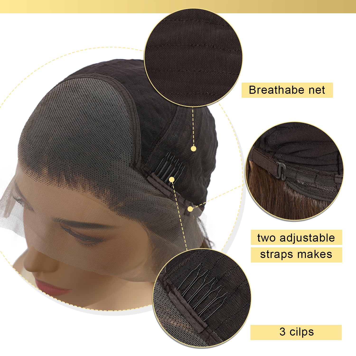 SOMIARIK Brown with Blonde Highlight Short Wavy Wigs for Black Women 13x4 Synthetic Lace Front Wigs Wave Wigs Pre Plucked with Baby Hair 150% Density Heat Resistant Party Date Daily Wear 22 Inch - Image 4