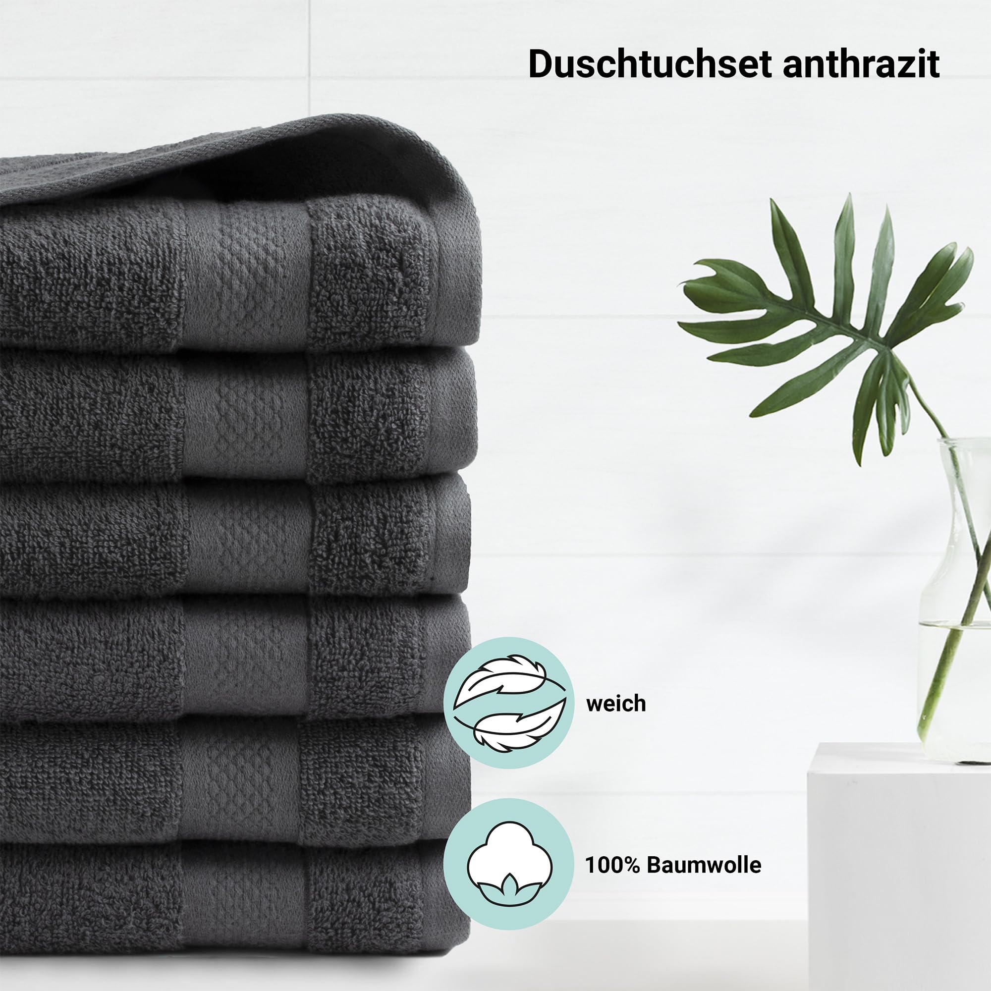 DoubleDry Grote handdoeken, 6-70 x 140 cm, wollige badhanddoeken, douchehanddoeken van 100% katoen, Oeko-Tex MIG-gecertificeerd, 500 g/m², grote handdoeken voor badkamer en douche, crème