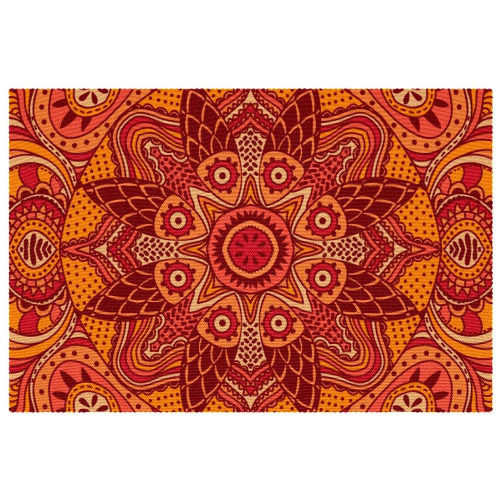 Sets de table mandala rouge vif 30x45 cm lavables et antidérapants pour cuisine