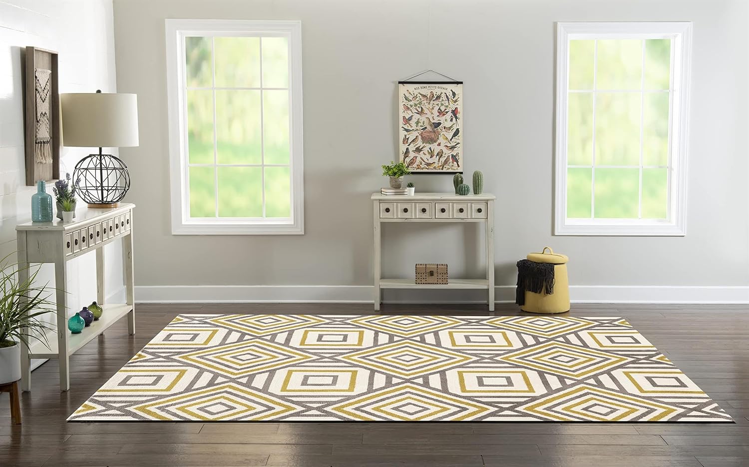 BOWERY HILL Mid-Century 8' x 10' Hand Tufted Rug in Ivory and Gray
