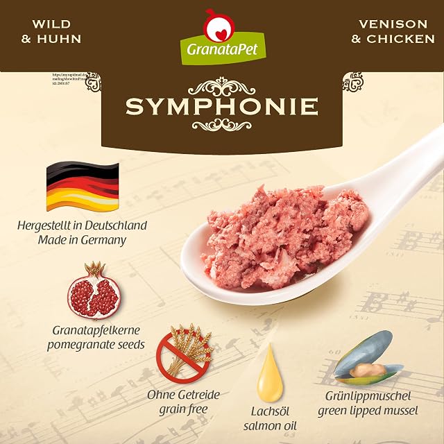 Foto 5 de 6 de GranataPet Symphonie No. 3: venado y Pollo; alimento para Gatos sin Cereales ni azúcares