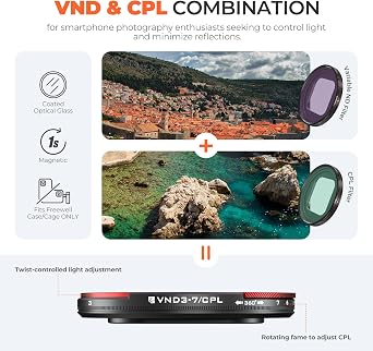 FREEWELL Pro Filmmaker Case and VND/CPL 3-7 Stops Filter Kit Compatible with iPhone 16 Pro Max