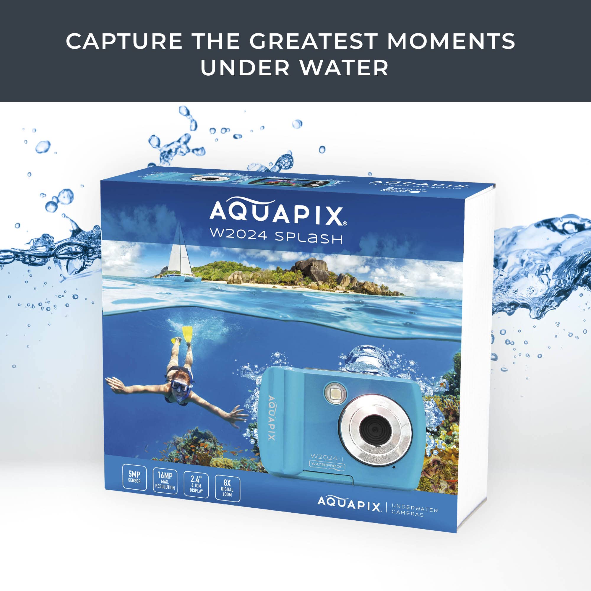 Easypix Easypix W2024-I Splash Iceblue wodoszczelny aparat, 14 MP, podwójny fartuch