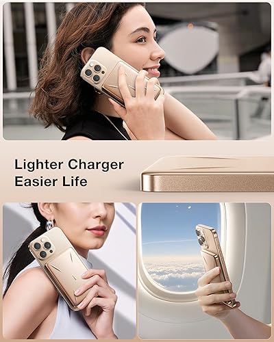 Miniatura 3 de TORRAS Cargador portátil MagSafe, banco de energía magnético inalámbrico ultra delgado de 5,000 mAh con cable USB-C, batería magnética de carga
