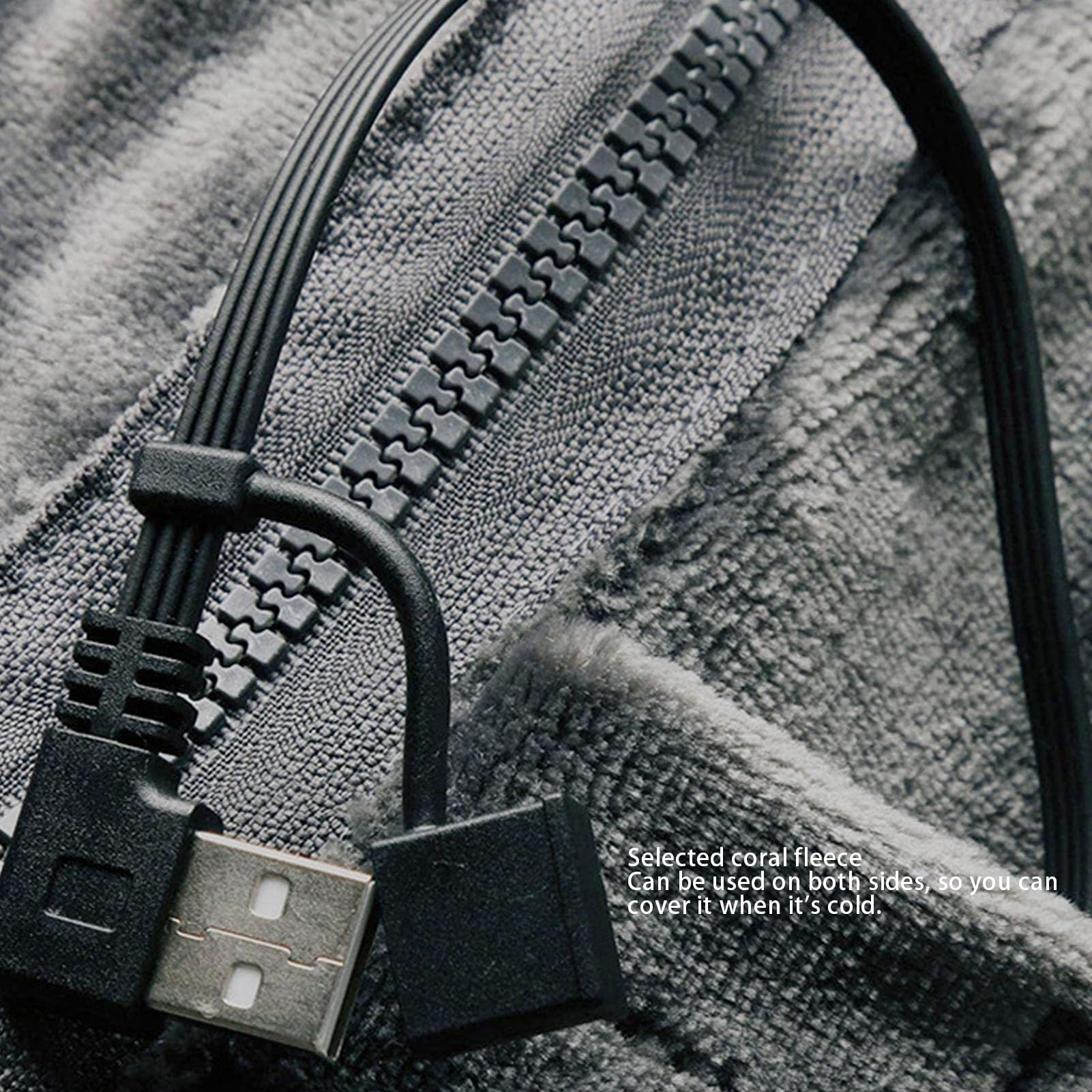 Coperta Riscaldata, Coperta Indossabile Elettrica da 5 V, Tappetino Riscaldato a 3 Velocità Lavabile in Lavatrice USB con Custodia, Adatto per Casa, Ufficio e Viaggi