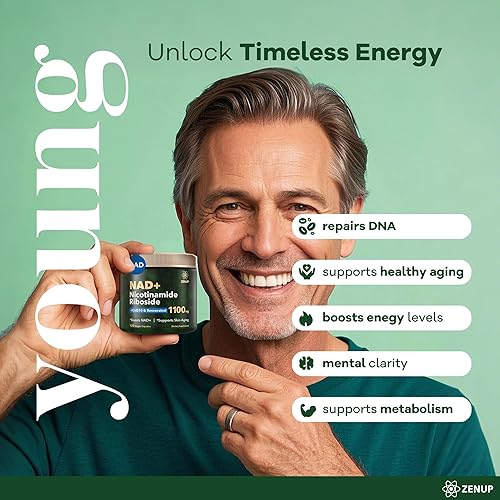 Miniatura 5 de ZenUP Suplemento NAD+  1100 mg ribósido liposomal de nicotinamida con resveratrol y quercetina  Anti-envejecimiento, energía celular, enfoque mental