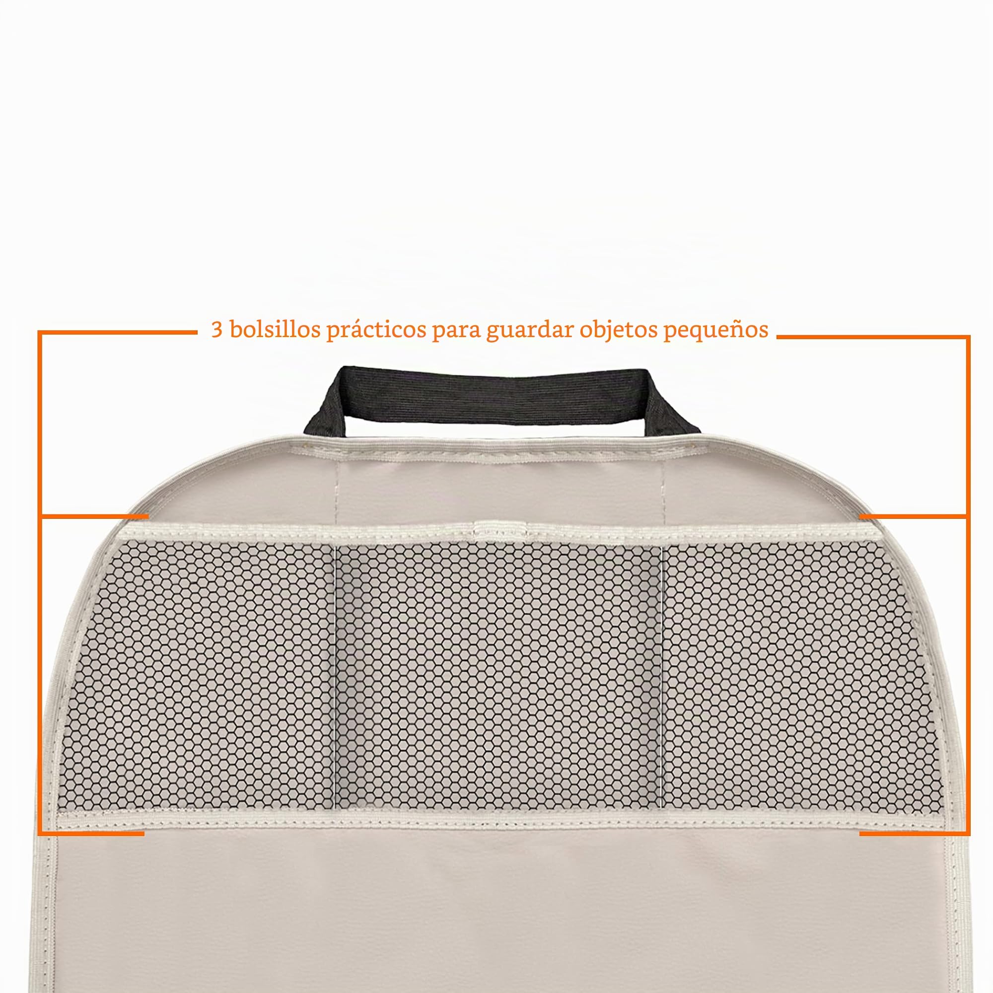 L & P Car Design L&P A081B2 - 2 protectores para respaldo de asiento de coche para niños, piel sintética, color beige