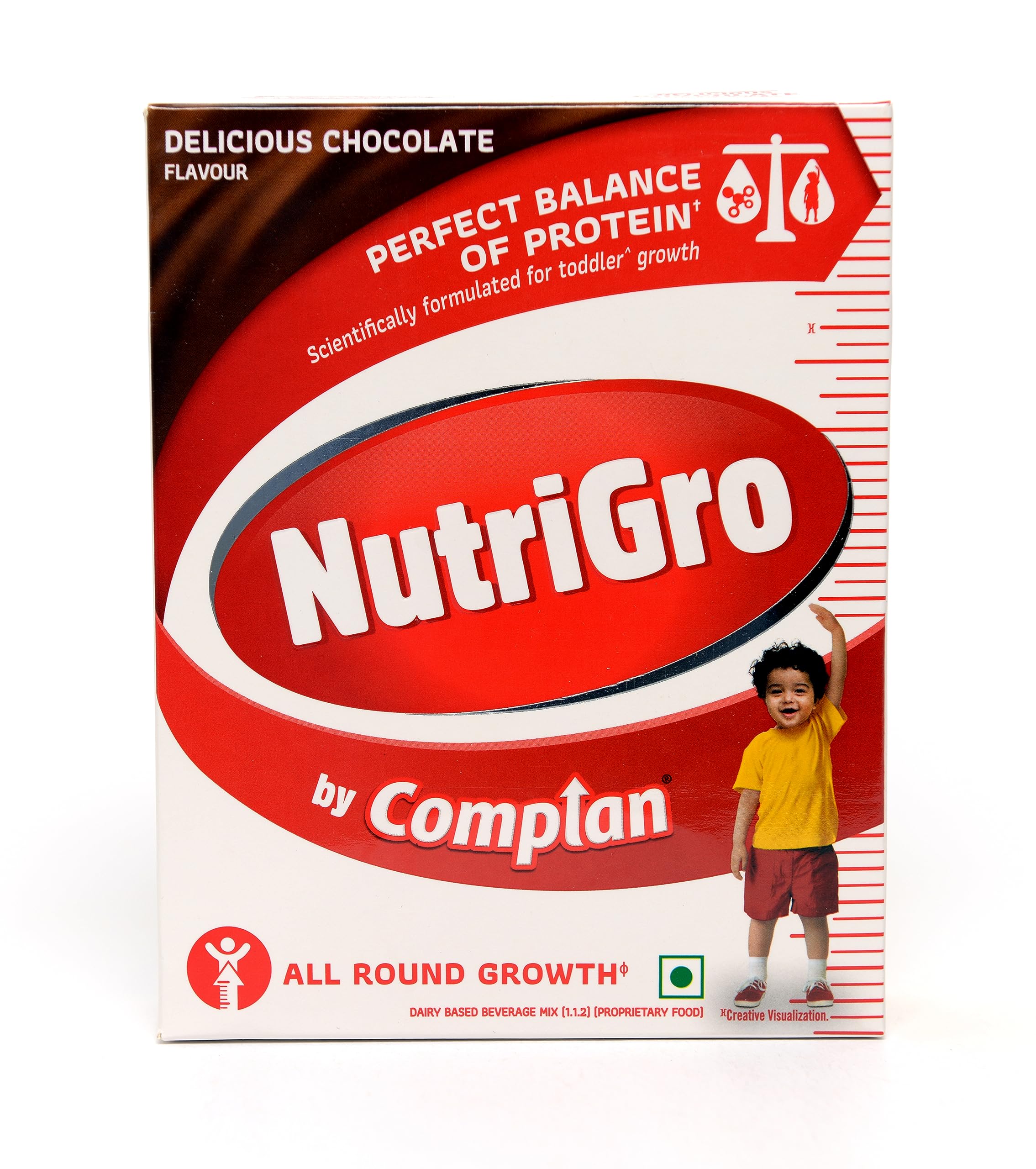 Nutrigro By Complan Nutritious Drink for Kids (2 to 6 years), Milk Based Drink with 33 Essential Vitamins & Minerals (200g Pack of 1) - Delicious Chocolate