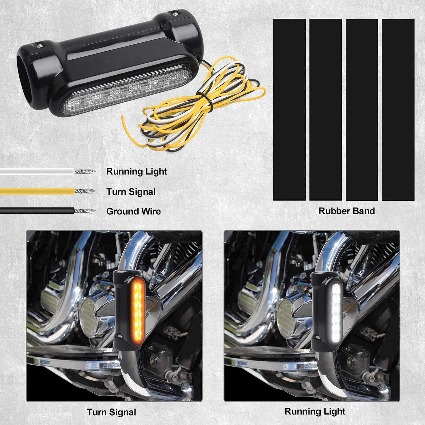 Buy NTHREEAUTO 1 1/4 Inch Highway Bar Light LED Crash Bar Turn Signal