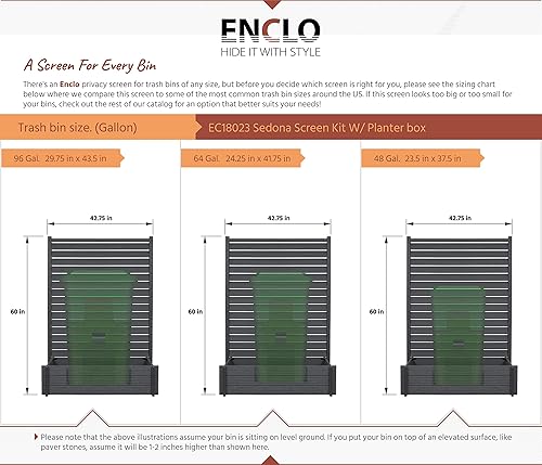 Miniatura 4 de Enclo Privacy Screens EC18023 - Pantalla independiente con listones de vinilo Sedona WoodTek, de 5 pies de alto x 3.5 pies de ancho x 1.3 pies de