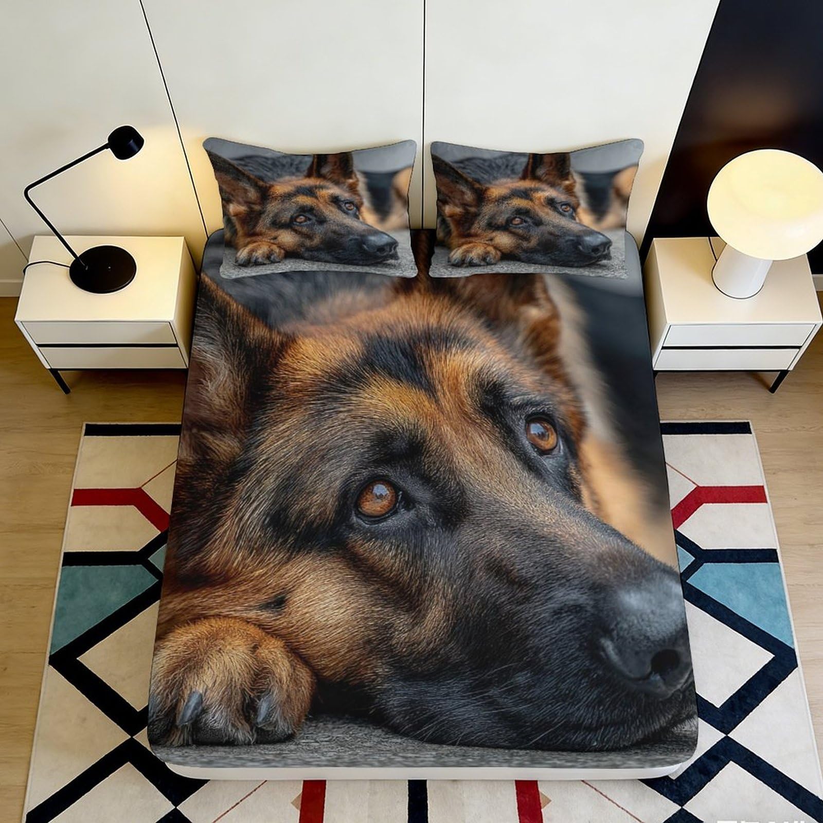 3D Printed Forest Pattern Fitted Sheet Microfiber Deep Pocket Bedroom Wrap Wildlife Mattress Fitted Cover Non-Slip 120x200x25cm
