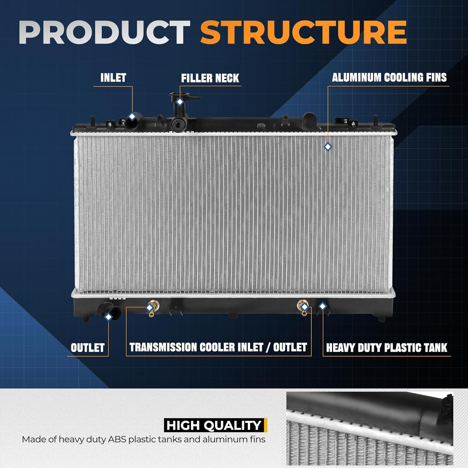 Auto Dynasty Radiator Compatible with 03-08 Mazda 6 2.3L AT MT, DPI 2673 Factory Style 1-Row Cooling Radiator, Aluminum Core