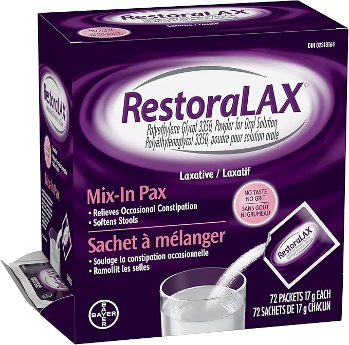 RestoraLAX Powder Stool Softener Laxative Effective Constipation
