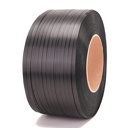 Miniatura 4 de Correa de polietileno, rollo de flejado negro de polipropileno (PP), 12 pulgada de ancho, 6600 pies - ideal para embalaje y envío