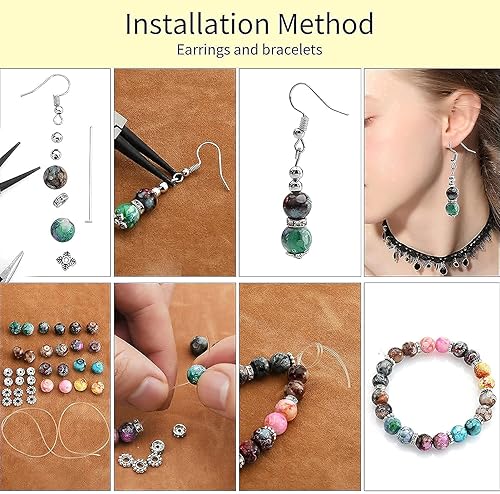 Miniatura 6 de Kit de cuentas de vidrio para hacer joyas, 0.315 in, imitación de jade natural, pulseras de jade  Cuentas de cristal para hacer pulseras, aretes,
