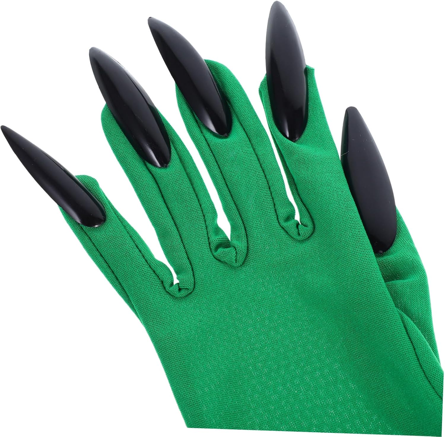 Halloween Claw Gloves for Cosplay - Flexible Green Fingerless Gloves with Spooky Long Fingernails for Parties and Events - Image 3