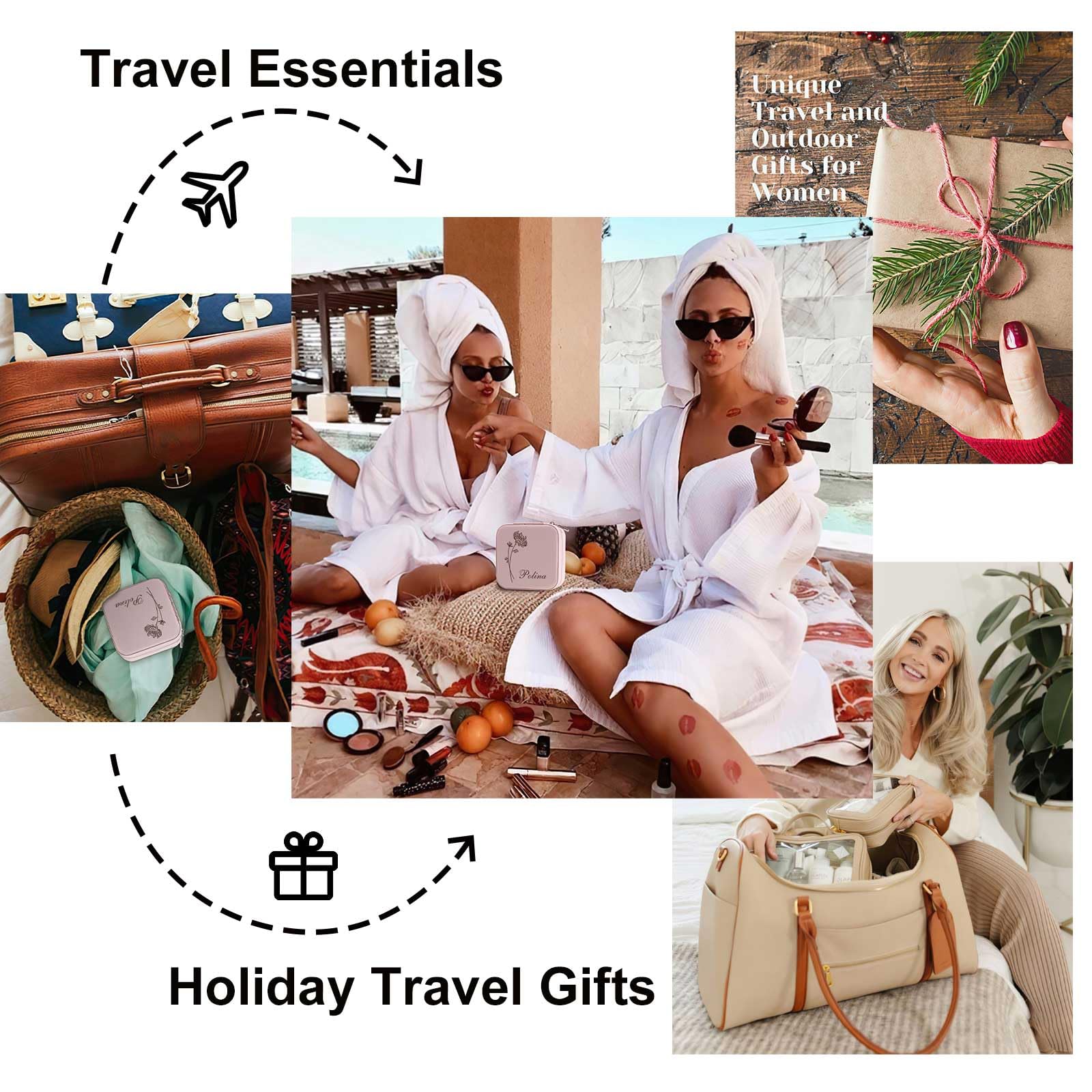 Boîte à Bijoux Voyage Personnalisée - Cuir - Cadeau Mariage, Demande, Fiançailles