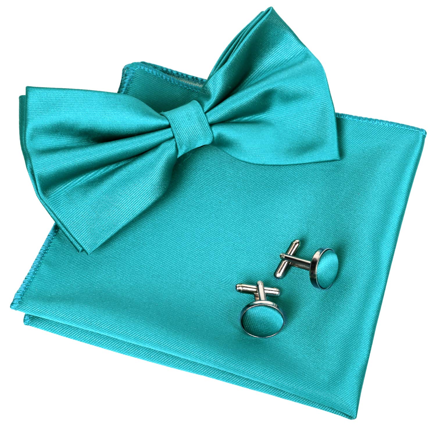 AlizealMens Tuxedo Bow Tie, Hanky and Cufflinks Set