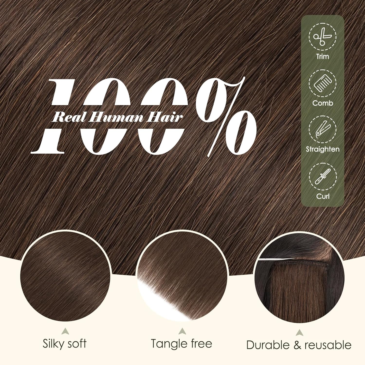 Benehair 6PCS 6 Clips In Human Hair Extensions Dark Brown Short Straight Mini Clip Ins Real Remy Clip On Hairpin Hairpiece For Women 14inch 36g #2R