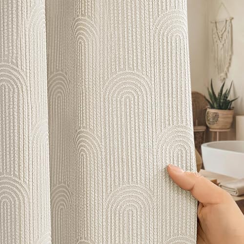 Cream Boho Cotton Shower Curtain Arch,72" W x 72" L