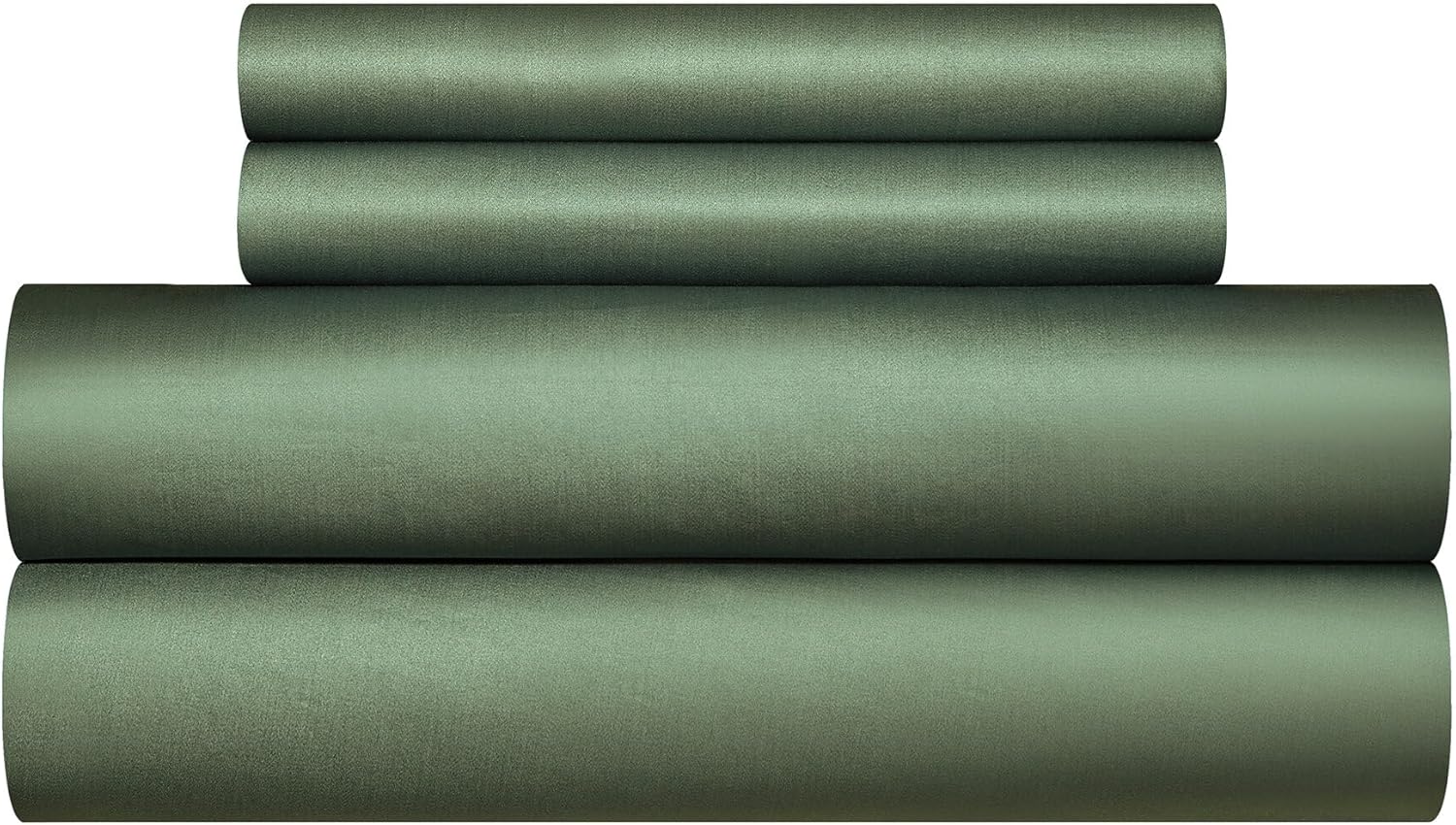 Olive Green Cotton Duvet Cover Set King 100% Long-Staple Cotton Sateen Bedding Set, Soft Breathable Smooth Organic Pure Cotton Plain Comforter Cover, Luxury Minimalist Bedroom Decor for All Season