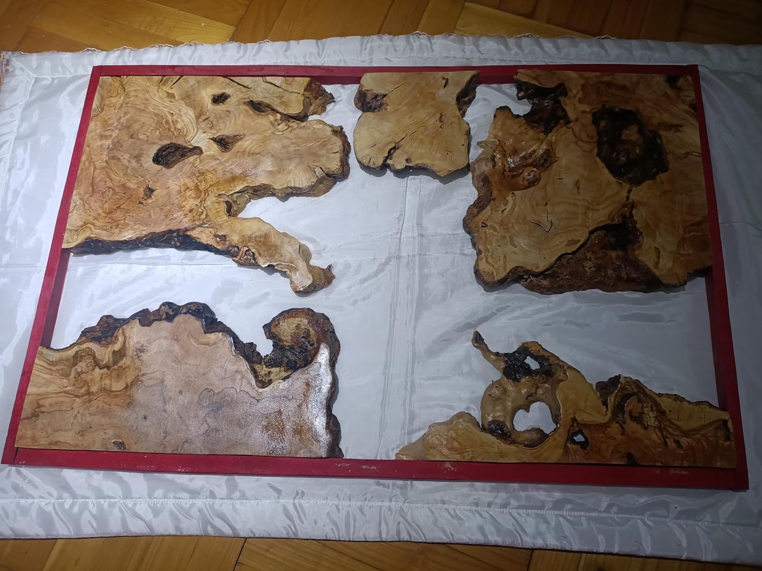 Live Edge Olive Root Slab Set for DIY River Table, Ready to be Resin Table, Cleared Wood Slab for Epoxy Resin Wood, Burl Wood (24X48)