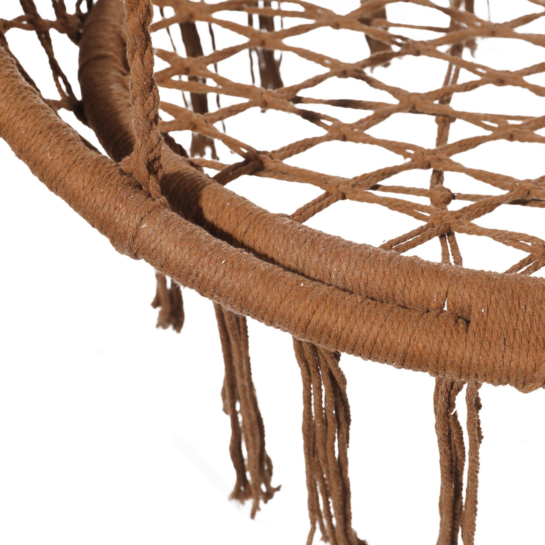 Rebecca Mobili Sofá mecedora de 2 plazas, silla colgante relax, marrón, policotón, acero, 2 plazas, para jardín, sala de estar – Dimensiones (alto x ancho x profundidad): 150 x 130 x 70 cm - Art