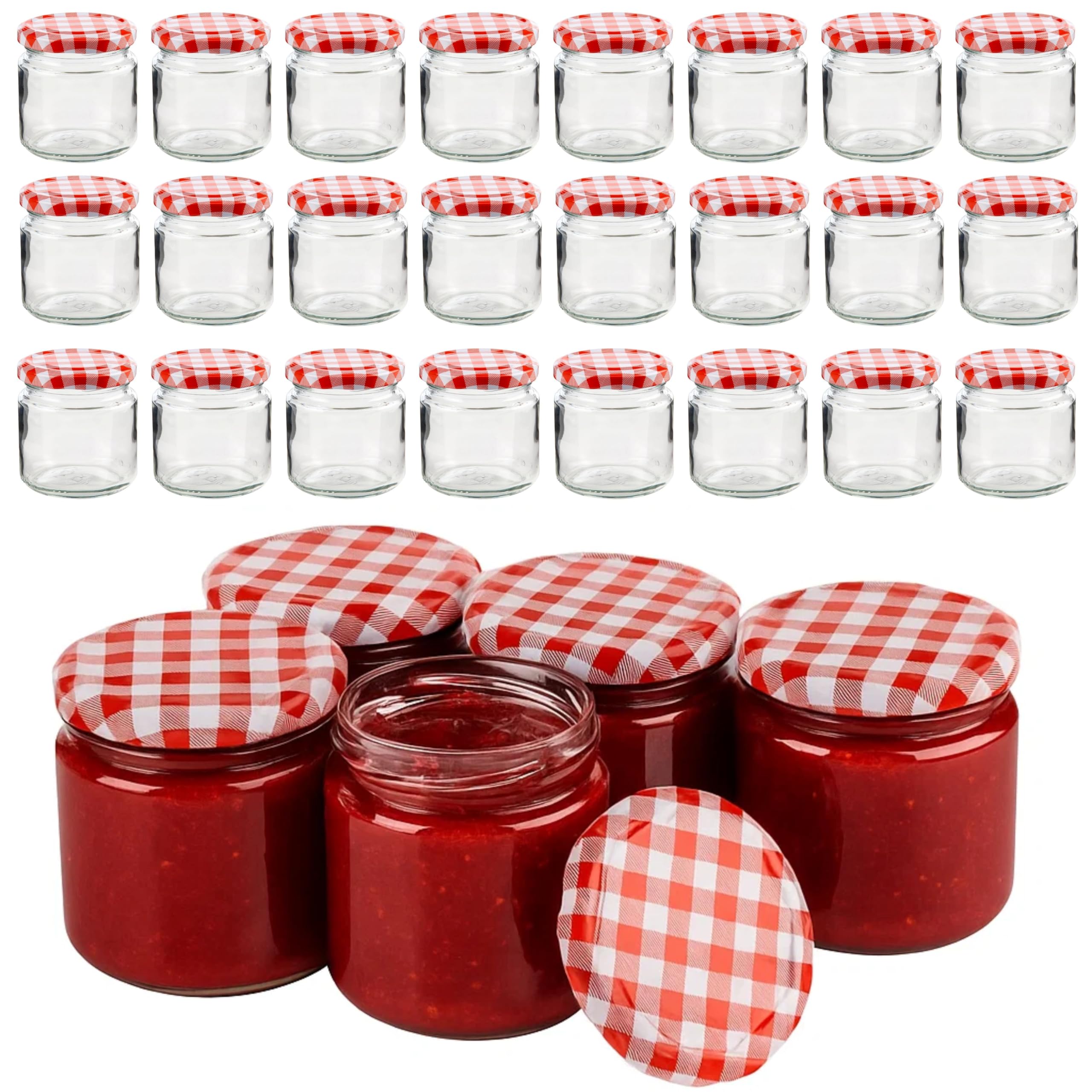 30er Set Einmachgläser mit Deckel 210ml kleine Marmeladengläser mit Etiketten