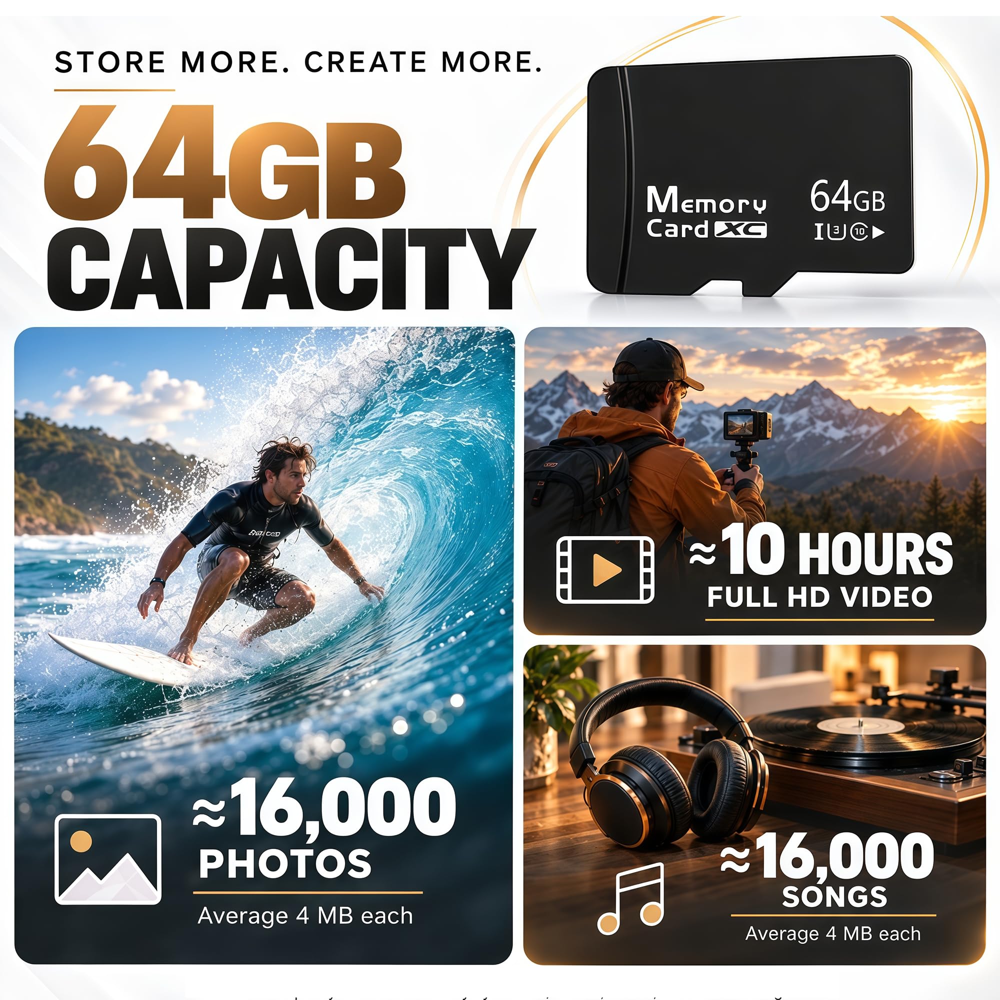 Scheda Micro SD da 64 GB, confezione da 5 con adattatore SD e lettore di