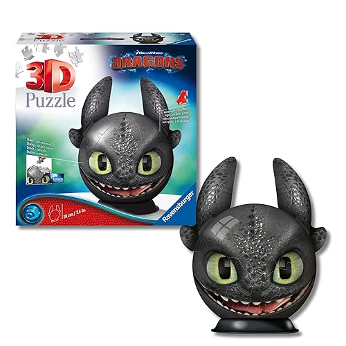Ravensburger - Puzzle 3d Dragon con orecchie 77 pezzi, Puzzle
