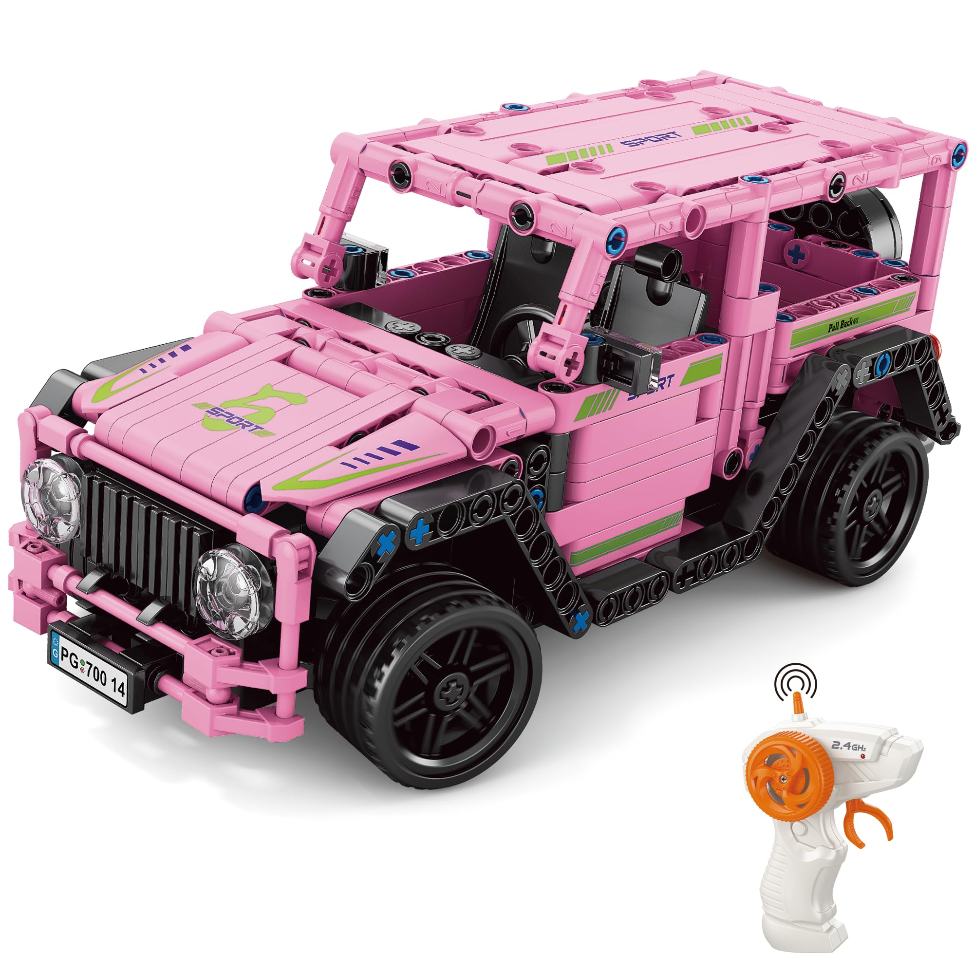 belodoro Building Blocks RC Super Car with LED Lights, Remote Control 1:16 Speed Car, Toys Vehicle, Construction Toys, Gift for Boys and Girls Over 6 Years Old, Present for Kids Age 6+, 70014D