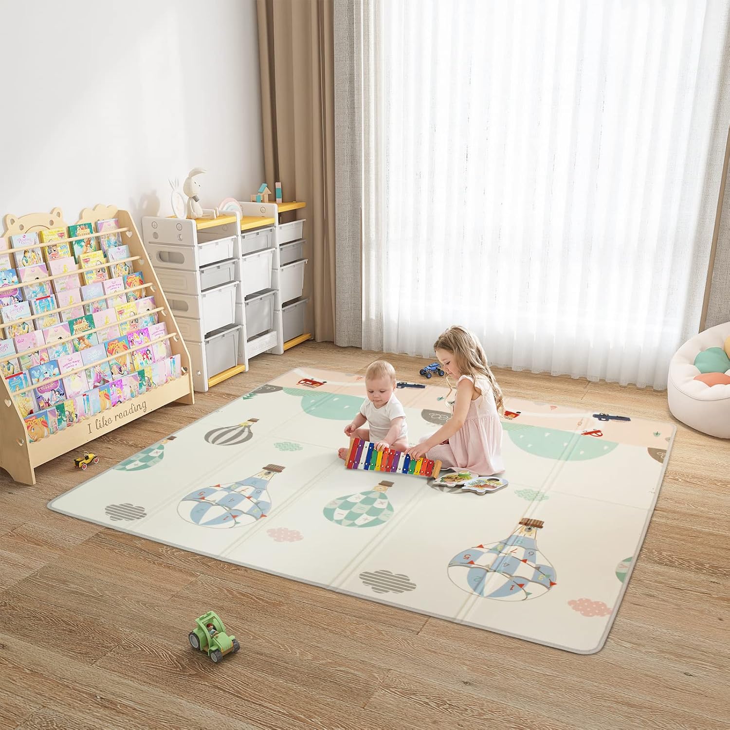 BanaSuper Foldable Baby Play Mats 71" x 79" Extra Large