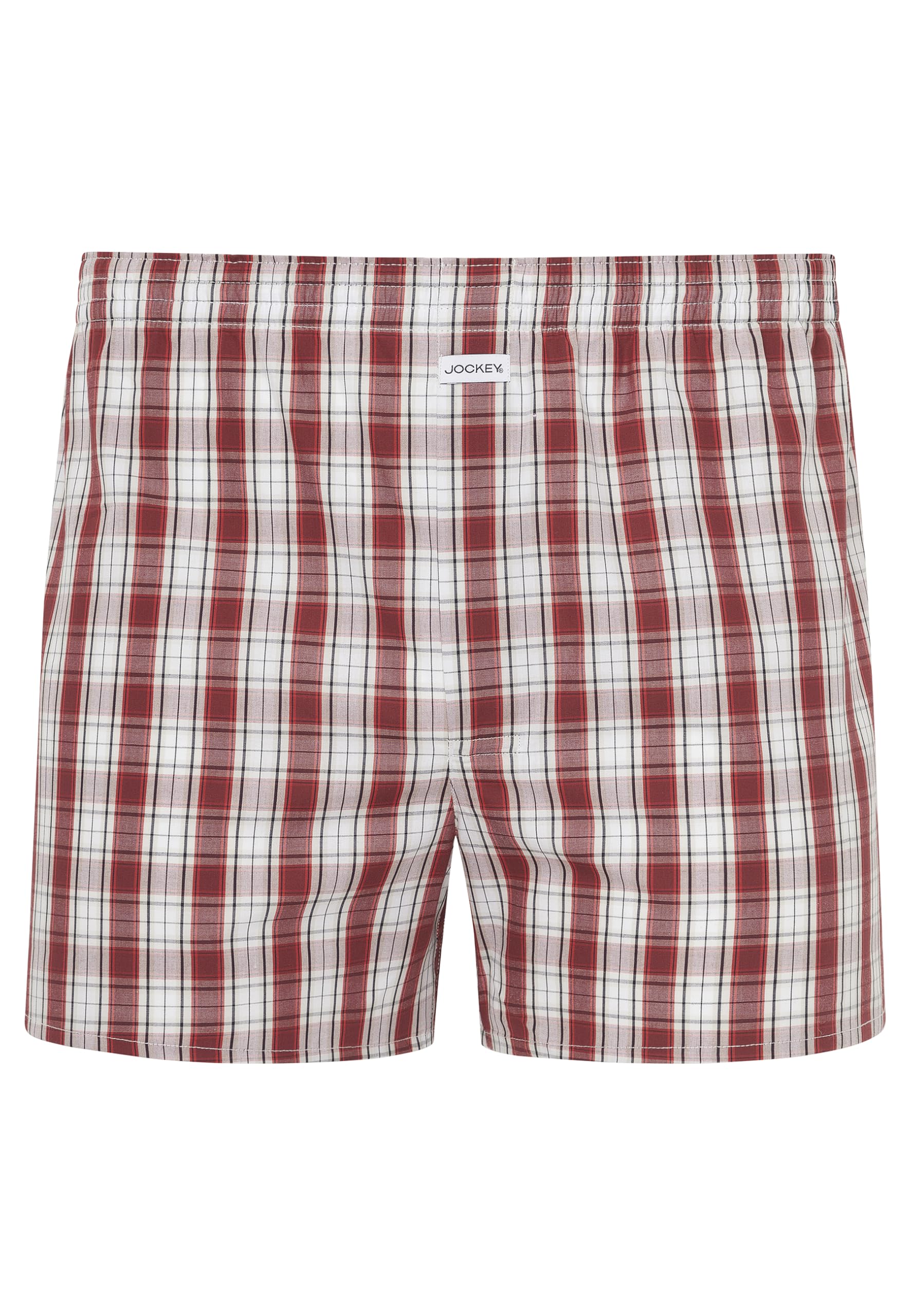 Jockey Men's Everyday Check Woven Boxer, Friendly Cranberry Plaid, L