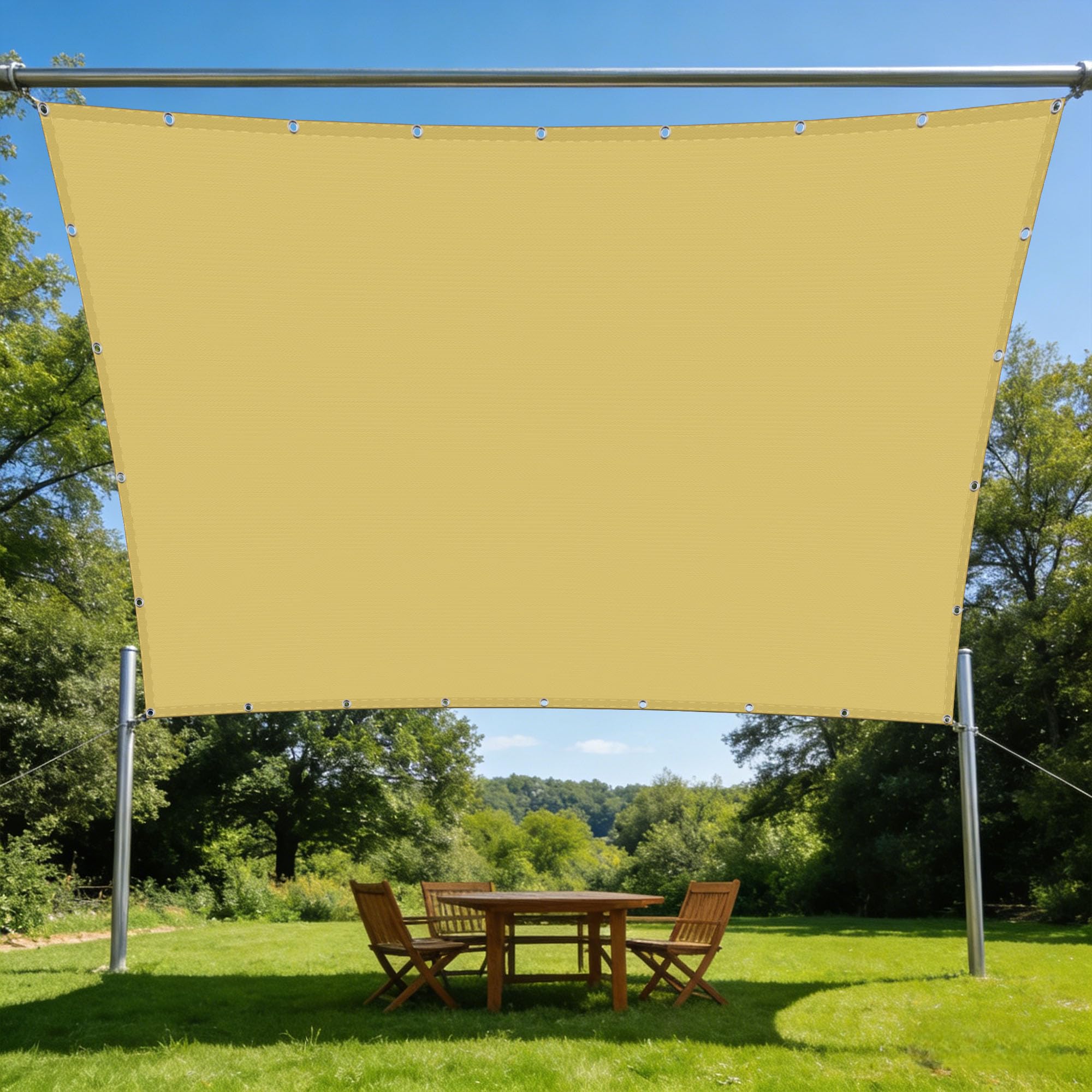 Voile d'ombrage résistant à l'eau avec oeillets pour terrasse et patio