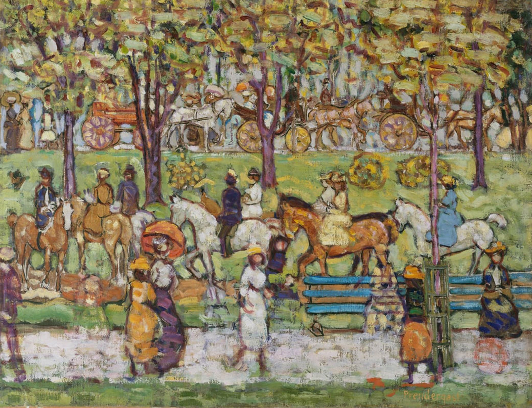 SERENDIPITP Vintage Wall Art Canvas Nordic Poster Canvas Print Picture Central Park by Maurice Brazil Prendergast Wall Art Poster for Home Decor 60x90cm