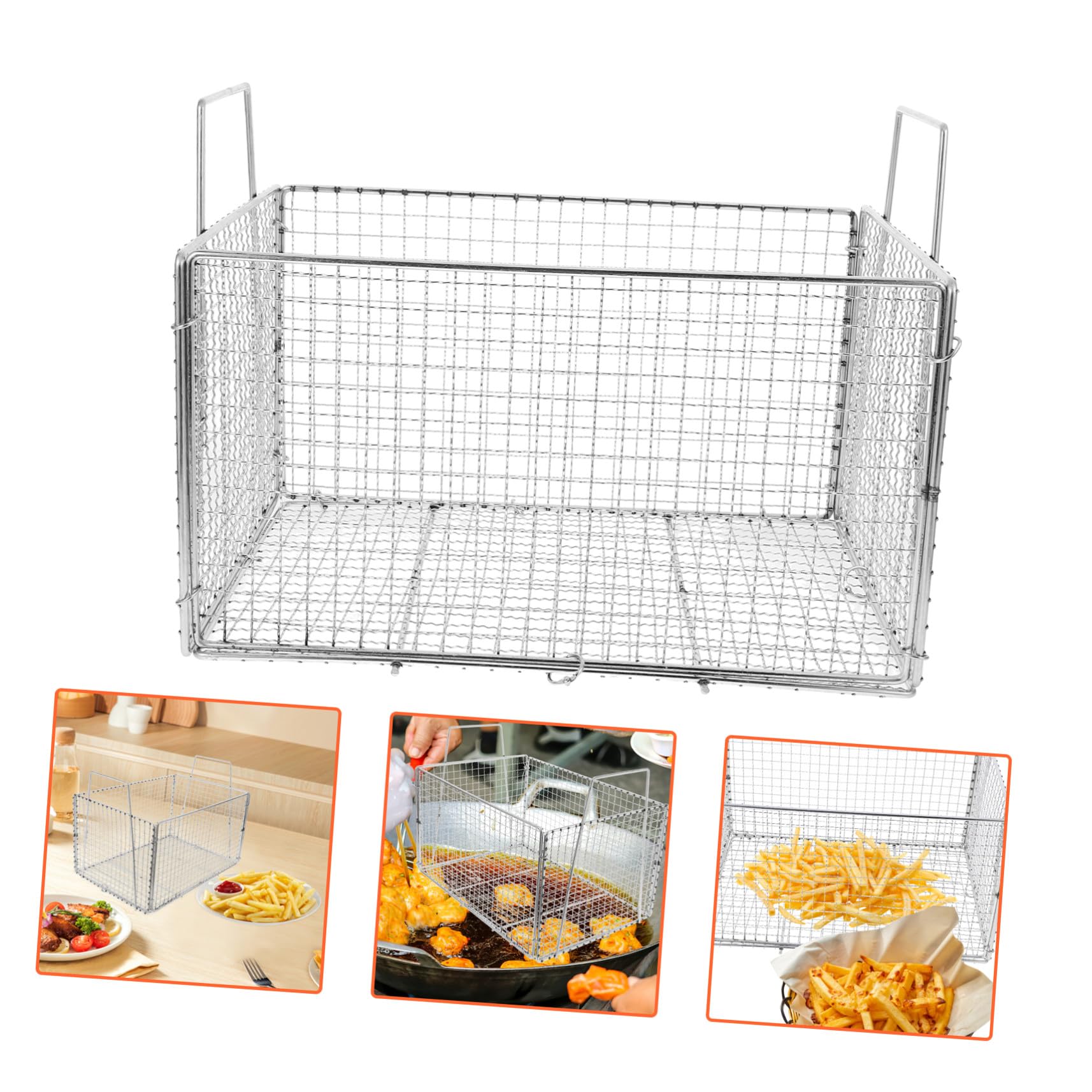 Alipis Cestino Pieghevole per Frittura in Acciaio Inox, Scolatura Dell’Olio e Lavaggio Verdure, Facile da Pulire, per Cucina, 1 Pezzo
