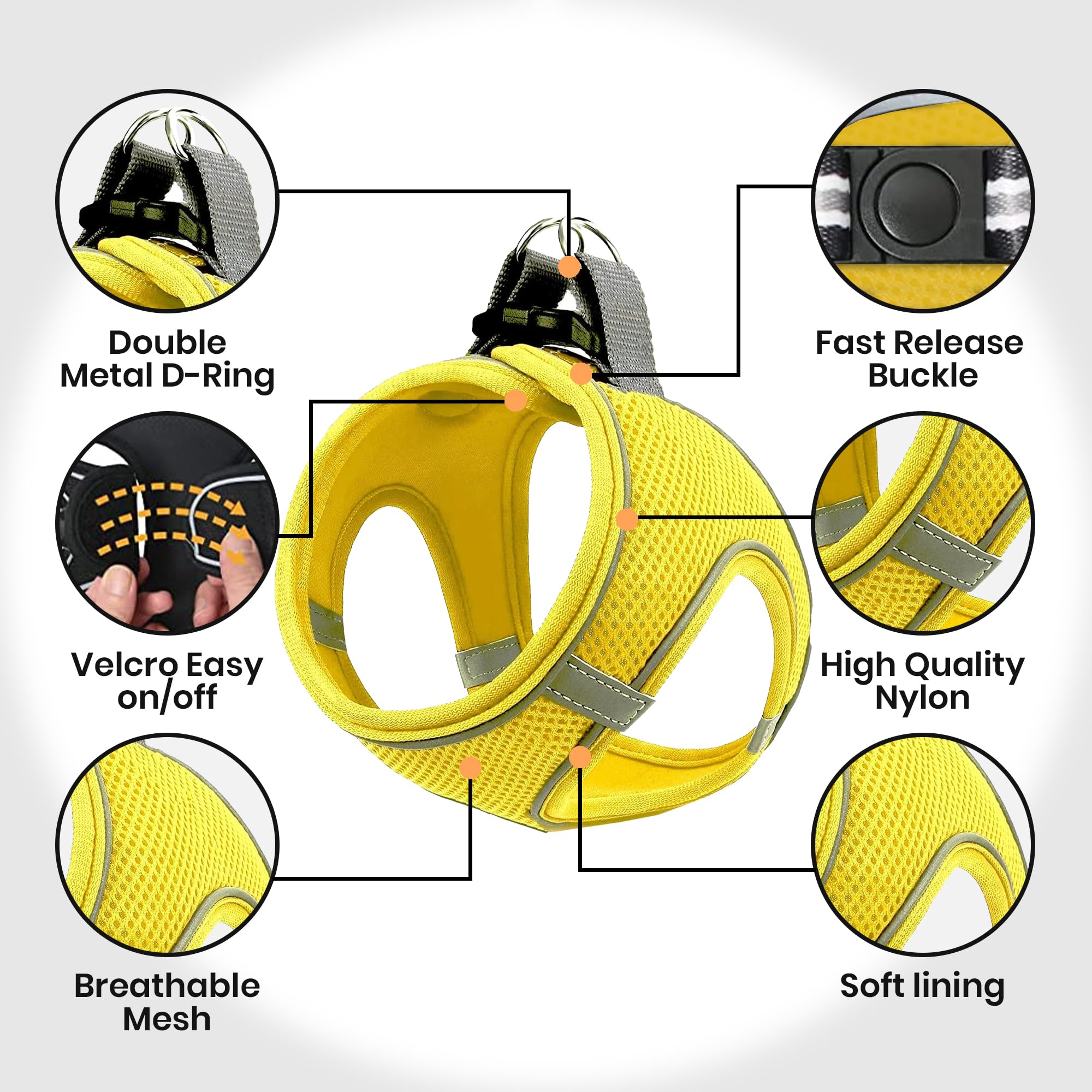 MITA Hundegeschirr & Leine Set – Atmungsaktives Air-Mesh, Step-in Design, Ausbruchsicher