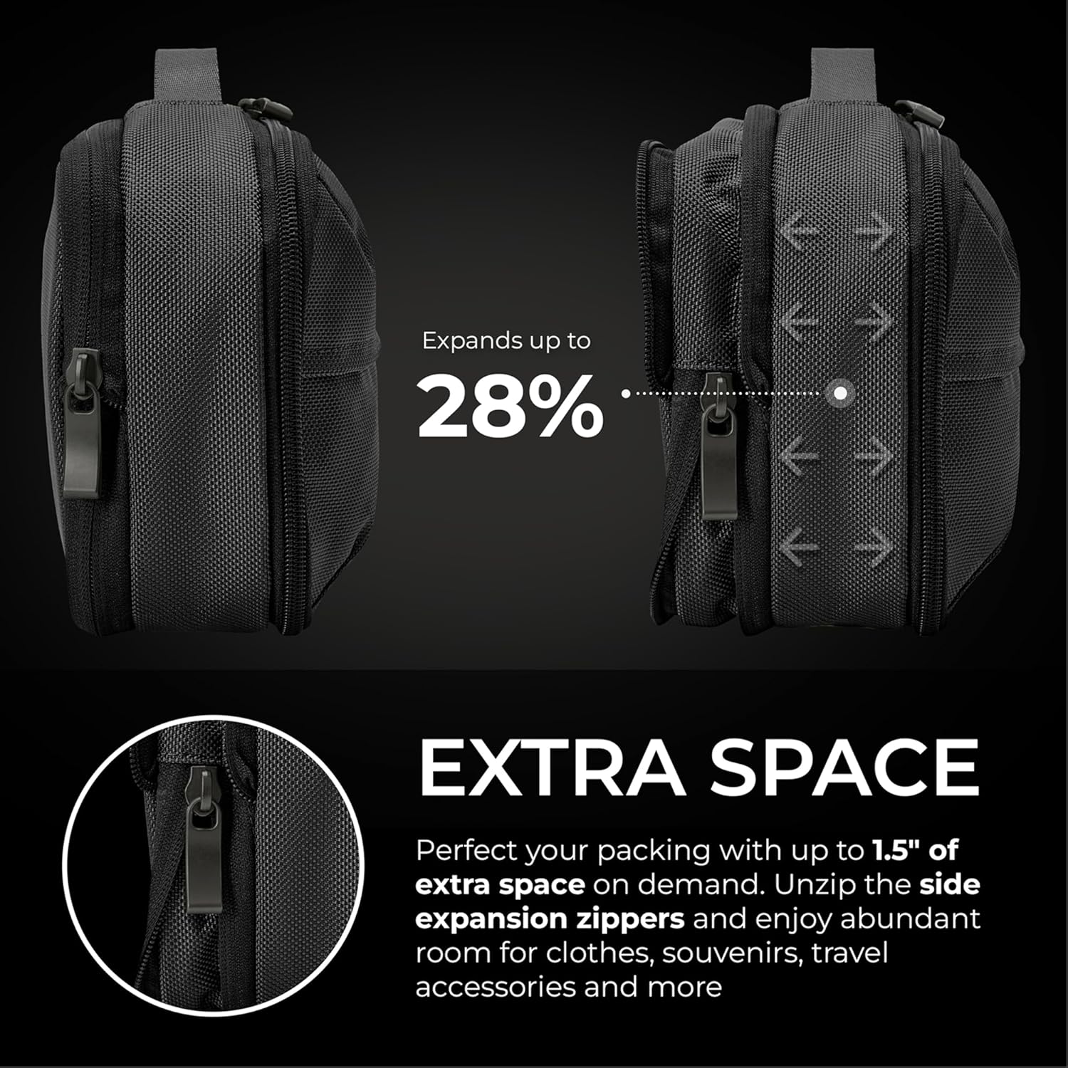 Briggs & Riley Expandable Essentials Kit - Toiletry Travel Bags for Women & Men, Organizer for Vacation, Compact Dopp Kit for Bathroom Accessories, Makeup, & Skincare - Baseline Collection - Image 4