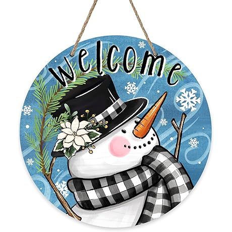 Welcome Winter Snowman Door Hanger
