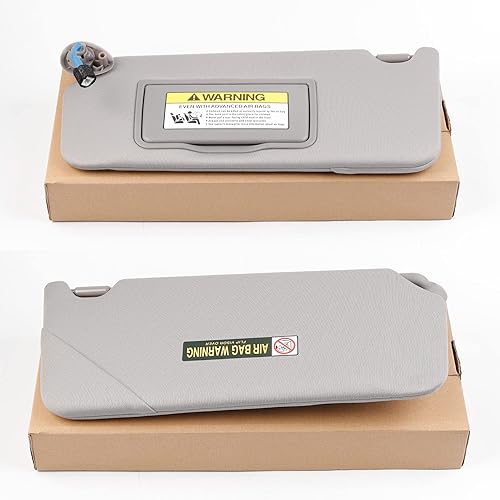Miniatura 6 de Dasbecan Visera parasol gris para el lado izquierdo del conductor con luz compatible con Honda Accord 2008-2017, reemplaza # 83280-TA5-A51ZA