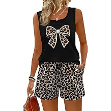 Two Piece Sets for Women Sleeveless Tank & Shorts Set 2 Piece Sets Sleeveless Shirt Tank Set with Pocket