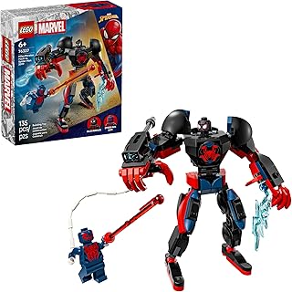 LEGO Marvel Miles Morales Mech vs. Spider-Man 2099 - Juguete de construcción para niños y niñas, diseño de superhéroe y 2 minifiguras de Marvel para niños y fanáticos, a partir de 6 años, idea de
