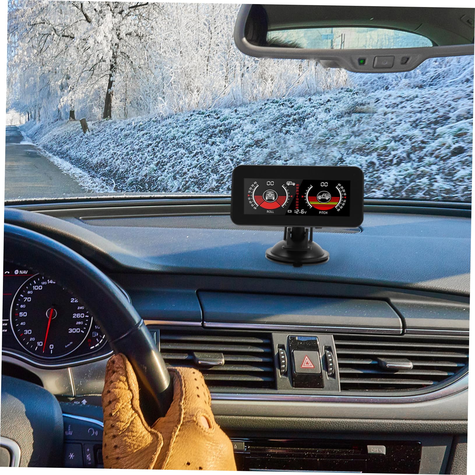 PartyKindom Medidor De Inclinación Para Coche Medidor De Equilibrio Automático Digital Accesorio De Monitor De Vehículo Para Carretera y Diario