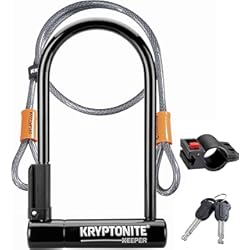 Candado Para Bicicleta Tipo U Kryptonite 12 Std W/ 4 Flex CANDADO Keeper 12STD+Cable 4, Unisex Adulto, Negro